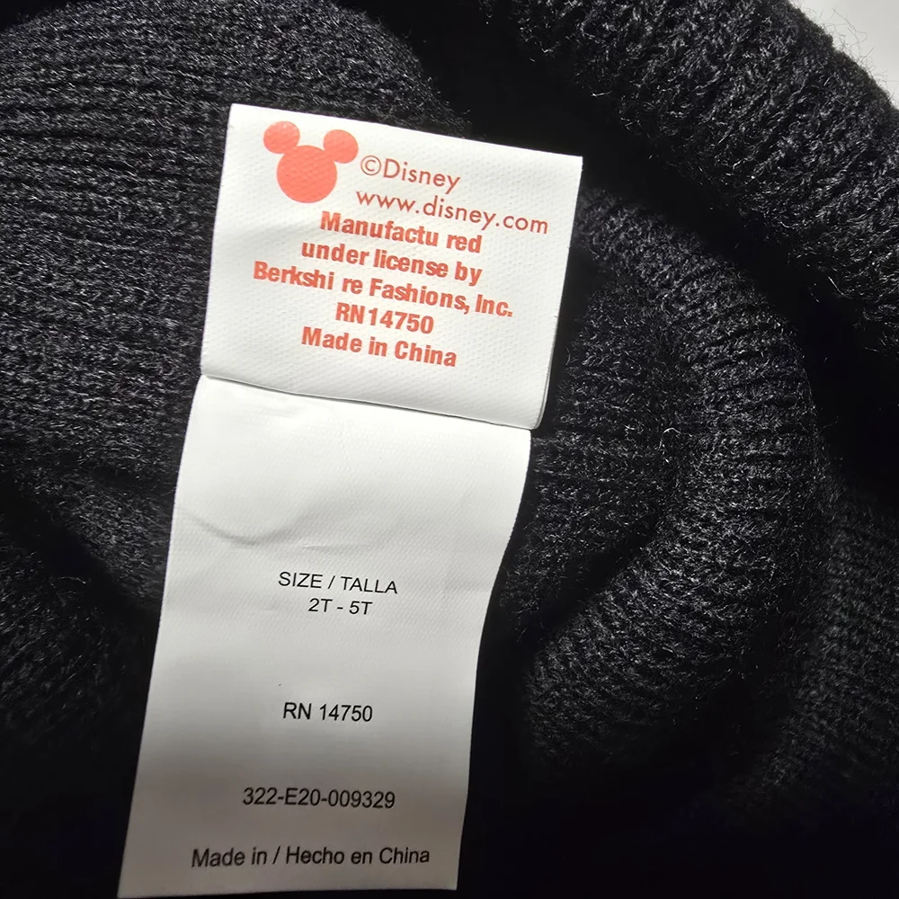 Mouse Kids Winter Hat and Glove Set - Black and Red, Size 2T - 5T - Picture 3 of 6